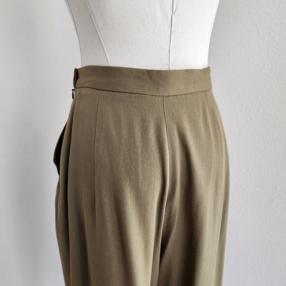 Vintage Hillary Charles High Waisted Trousers Straight Leg Khaki Pants 4 - Picture 9 of 10